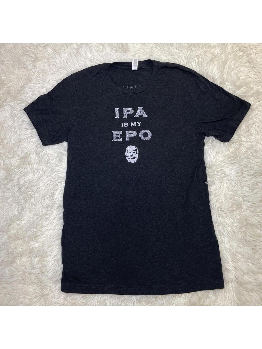 “IPA IS MY EPO” Ruhstaller We Grow Beer Men’s Black Sz M Stretch T-Shirt